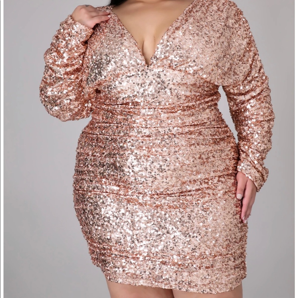 rose gold sequin dress. NWT
